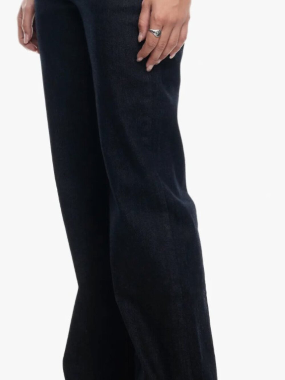 LIONESS Cocoon Dipped Low Rise Straight Leg Jeans, X-Small, DARK DENIM - Picture 5 of 6